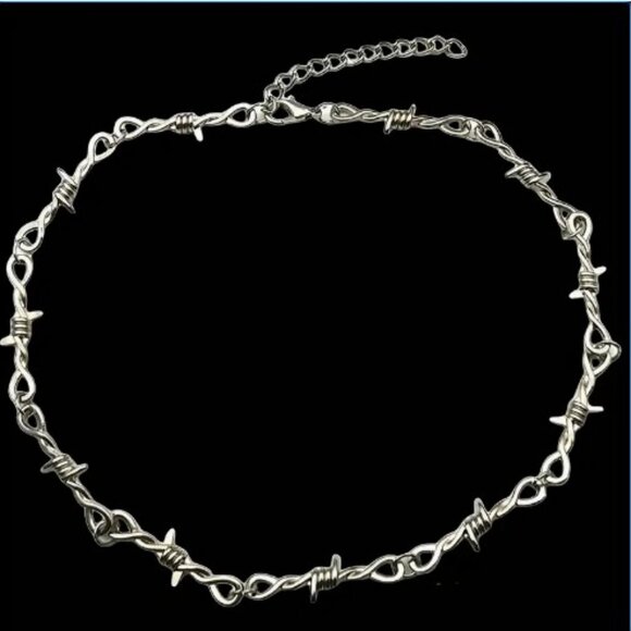 NWT STAINLESS STEEL BARBED WIRE CHOKER - Picture 1 of 5